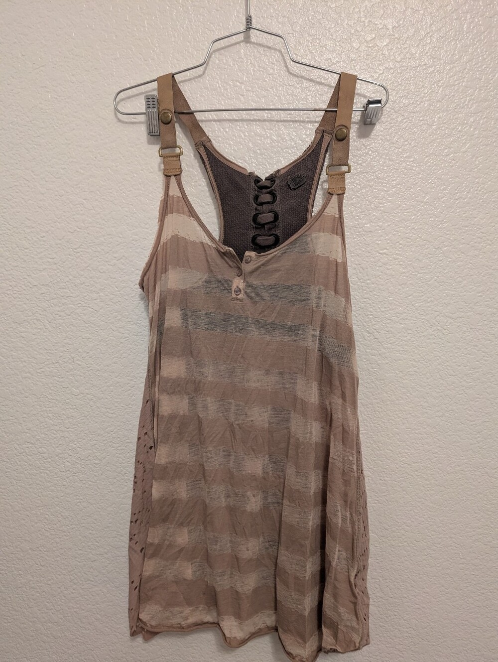 We The Free Free People Burnout Boho Grunge Tank Top Size Large